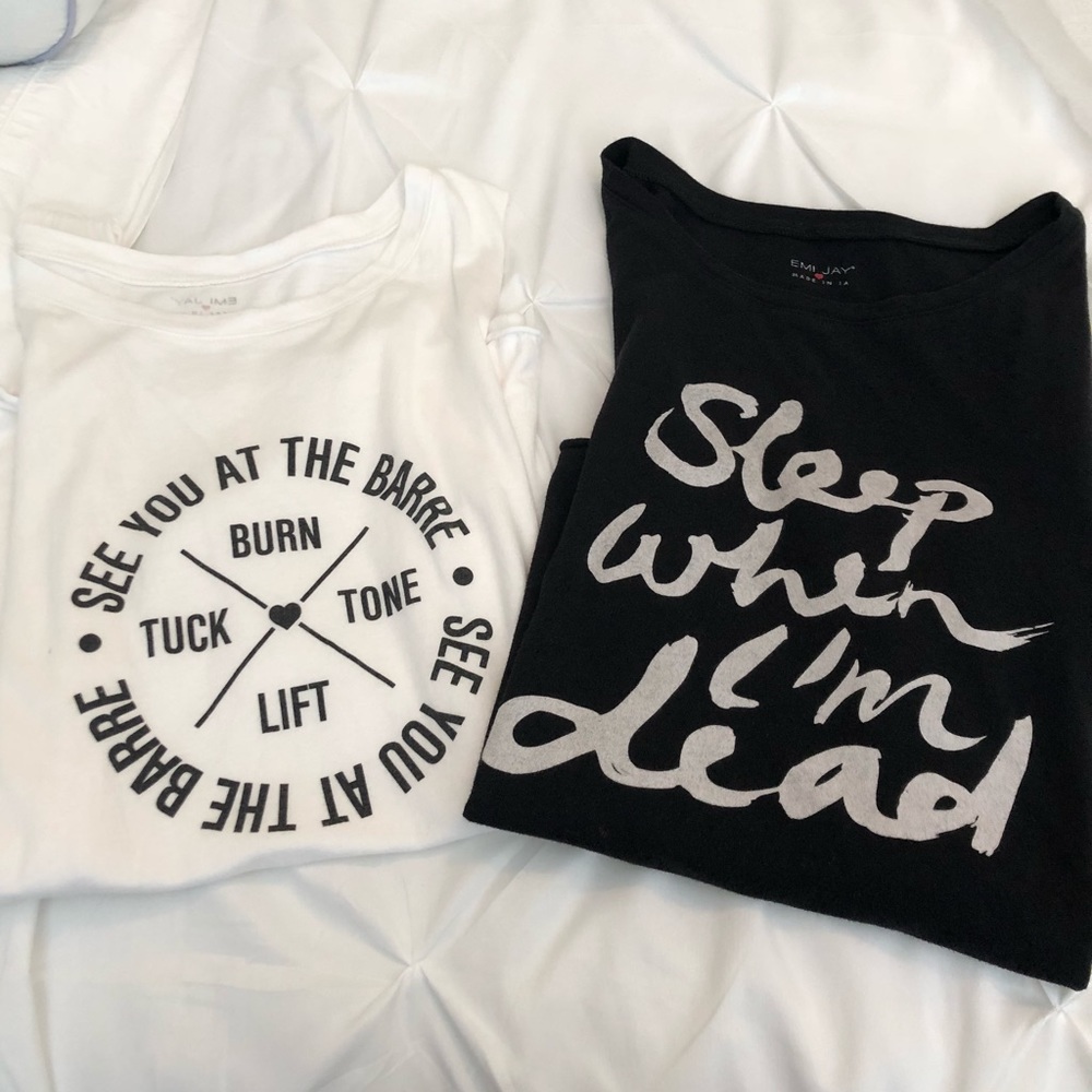 Pair of two EmiJay muscle t- shirts. One size. GUC